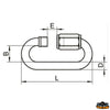 Snap screw shackle length 75 mm - D mm 8 - L mm 75 - B mm 18 - S mm9.5 [M0308054]