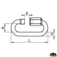 Snap screw shackle length 75 mm - D mm 8 - L mm 75 - B mm 18 - S mm9.5 [M0308054]