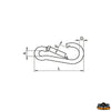 Galvanised steel snap shackle length 70 mm - D mm 7 - L mm 70 - At 10mm - And mm8 [M3207070]