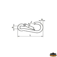 Galvanised steel snap shackle length 70 mm - D mm 7 - L mm 70 - At 10mm - And mm8 [M3207070]