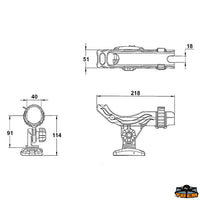 Deck mount fishing rod holder inner diameter 40 mm - Internal Ø 40 mm [M2612763]