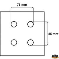 Removable fishing rod holder 210 mm - Foro Ø mm 42 - Base mm 100x92 - Length 210 mm [M2640210]