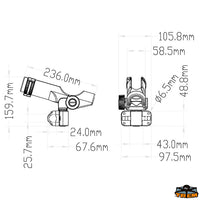 Fishing rod holder for guard-rail inner diameter 40 mm - Model Rail attachment - Black colour - Internal Ø 40 mm [M2623540]