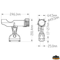 Fishing rod holder for guard-rail black color - Pulpit connection model - Black colour [M2680079]