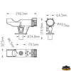 Deck mount fishing rod holder white color - Model Oarlock attachment - White colour [M2674179]