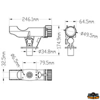 Deck mount fishing rod holder white color - Model Oarlock attachment - White colour [M2674179]