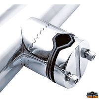 Stainless steel clamp-on rod holder for pipe 25-32 mm - Per cane Ø max. 42 - Per tube mm 25-32 - Total length 257 mm [M2607237]