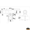 Stainless steel clamp-on rod holder for pipe 38-50 mm - Per cane Ø max. 42 - Per tube mm 38-50 - Total length 257 mm [M2607238]