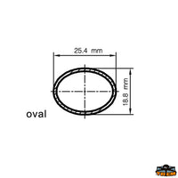 Black Oval handrail PVD finishing length 305 mm - L1 mm 305 - L mm 335 - Fixing 2 Studs Ø 8 mm [N4380305]