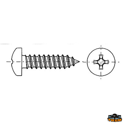 S.S. self-threading cross cylindrical headed screw Trem E5039190