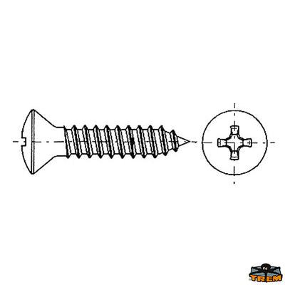 S.S. self-threading cross countersink head w/cap Trem E5042032