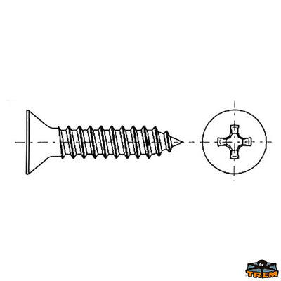Stainless steel self-threading cross countersink head Trem E5148320
