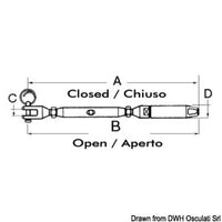 Rigging screws with built-in stainless steel allen spanner terminals