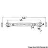 Turnbuckle AISI 316 20 mm