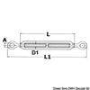Turnbuckle 2 eyes AISI 316 4 mm