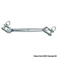 Turnbuckle w. 2 articulated jaws AISI 316 10 mm