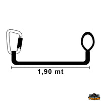 Safety line Segura static with 1 snap hook - H mm 23 - Description Static 1.90 m - Carabiners 1 - Single Tape - Breaking load kg								

								2000 [B1423001]