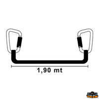 Safety line Segura static with 2 snap hooks - H mm 23 - Description Static 1.90 m - Carabiners 2 - Single Tape [B1423002]