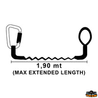 Safety line Segura static with 1 snap hook - H mm 23 - Description Elastic 1 m - Extended 1.90 m - Carabiners 1 - Single Tape [B1423101]