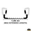 Safety line Segura static with 2 snap hooks - H mm 23 - Description Elastic 1 m. - Extended 1.90 m - Carabiners 2 - Single Tape [B1423102]