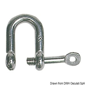 U-shackle AISI 316 with captive pin 12 mm