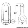 Long shackle AISI 316 12 mm