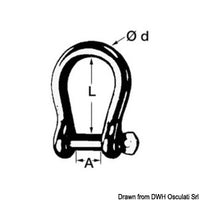 HDG steel bow shackle 14 mm