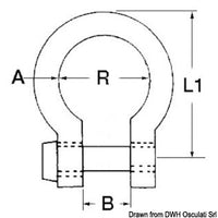 Bow shackle AISI 316 22 mm