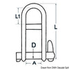 Shackle w. locking pin and stop bar AISI 316 8 mm