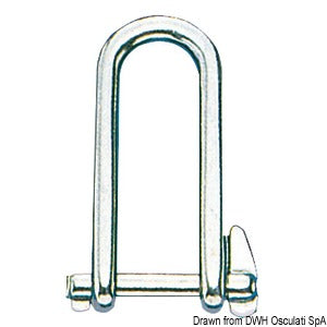 Shackle w. captive locking pin AISI 316 8 mm