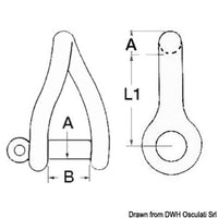 Twisted shackle made of investment cast SS 12 mm