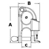 Snap-hook for water skiing 59.5 mm