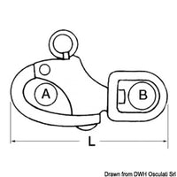 Snap-shackle spinnaker swiv.eye AISI 316 128 mm