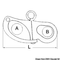Snap-shackle f. spinnaker AISI 316 96 mm