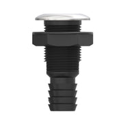 Seaflo Hybrid Thru Hull Black Composite Stainless Steel 2 Inch Skin fitting with Check Valve SFTH3-2000-01V