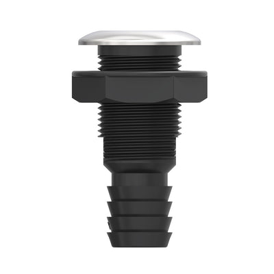 Seaflo Hybrid Thru Hull Black Composite Stainless Steel 2 Inch Skin fitting with Check Valve SFTH3-2000-01V