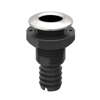 Seaflo Hybrid Thru Hull Black Composite Stainless Steel 1 1/4 Inch Skin fitting with Check Valve SFTH3-1250-01V