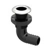 Seaflo Hybrid Thru Hull Elbow Black Composite Stainless Steel 1 1/4 Inch Skin fitting with Check Valve SFTH3-1250-02V