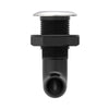 Seaflo Hybrid Thru Hull Elbow Black Composite Stainless Steel 1 1/4 Inch Skin fitting with Check Valve SFTH3-1250-02V