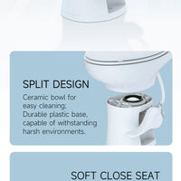 Seaflo Residential Height RV/Marine Toilet-Elongated Ceramic Bowl SFRTCH-02-01