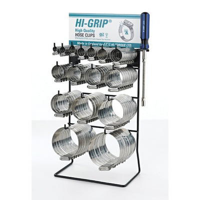 JCS Hi-Grip Stainless Steel 304 Hose Clip Display (Pack of 160)
