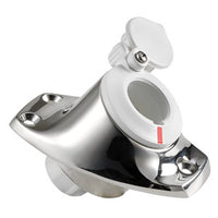 SS base angled recess fit f.pull-out poles white