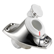 SS base angled recess fit f.pull-out poles white