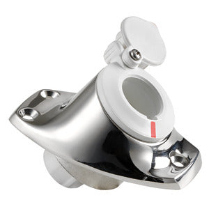 SS base angled recess fit f.pull-out poles white