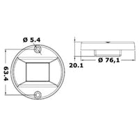 Evoled navigation light, 135° stern white ABS