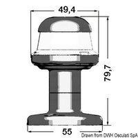 Stainless steel Orionis AISI 316/360° LED All round white navigation light on short stalk