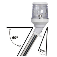 360° pull-out white pole light 30° on axis