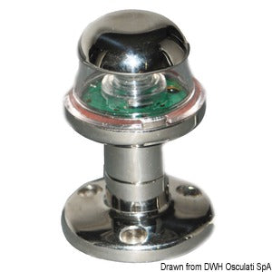Stainless steel Orionis AISI 316/360° LED All round white navigation light on short stalk