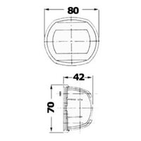 Compact white/135° stern led navigation light