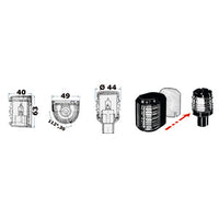 Utility 88 black/225° red-green navigation light